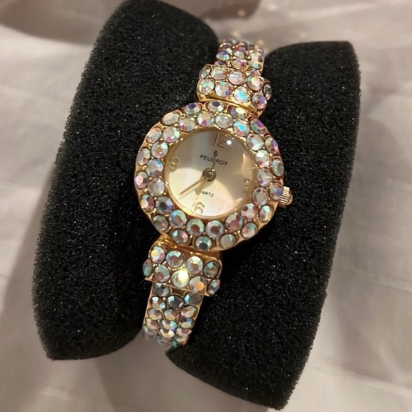 Peugeot Accessories - Vintage Sparkle Bling Bangle Watch - Like new, in the box